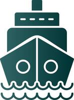 ícone de gradiente de glifo de navio vetor
