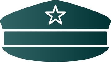 militares chapéu glifo gradiente ícone vetor