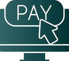 ícone de gradiente de glifo de pagamento on-line vetor