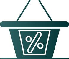 ícone de gradiente de glifo de cesta de compras vetor