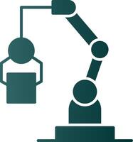 robótico máquina glifo gradiente ícone vetor
