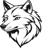 simples linha esboço Lobo cabeça logotipo projeto, Lobo face vetor ícone