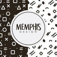 moldura de textura memphis monocromática vetor