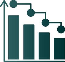 ícone de gradiente de glifo de gráfico de barras vetor