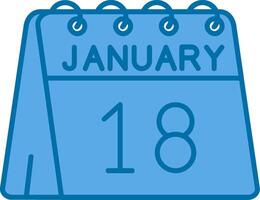 18º do janeiro azul linha preenchidas ícone vetor