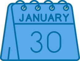 30 do janeiro azul linha preenchidas ícone vetor