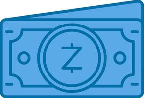 zcash azul linha preenchidas ícone vetor