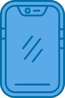 Smartphone azul linha preenchidas ícone vetor