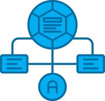 fluxo de trabalho azul linha preenchidas ícone vetor