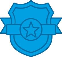 escudo azul linha preenchidas ícone vetor