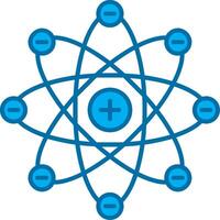 átomo azul linha preenchidas ícone vetor