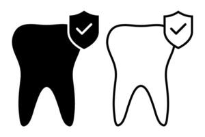 dente ícone. dental conceito. básico simples Projeto vetor
