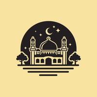 vetor mesquita simples ilustração silhueta
