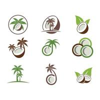 conjunto do coco logotipo vetor ícone