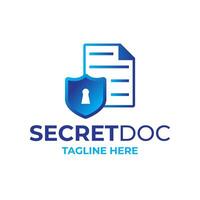 segredo documento ou documento guarda logotipo modelo vetor