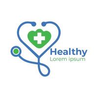 médico logotipo em a Internet. vetor logotipo Projeto para cuidados de saúde e médico