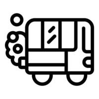 ônibus tráfego vapores ícone esboço vetor. automóvel substância vetor