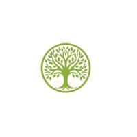 ai gerado árvore logotipo ícone modelo Projeto. jardim plantar natural linha símbolo. verde ramo com folhas o negócio placa. vetor ilustração.