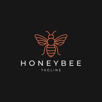 ai gerado querida abelha linha arte logotipo ícone Projeto modelo vetor