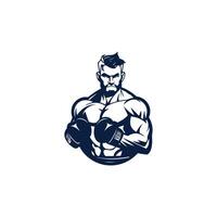 ai gerado muscular boxer logotipo com boxe anel fundo - boxe emblema, logotipo projeto, ilustração em branco fundo vetor