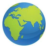 globo ícone desenho animado vetor. planeta rede mundo vetor