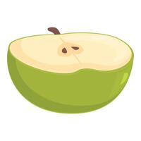 elemento maçã fruta ícone desenho animado vetor. fatia folha vetor