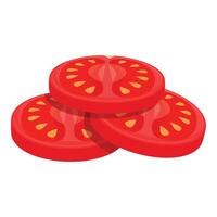 tomates fatias para hamburguer ícone desenho animado vetor. velozes Comida vetor