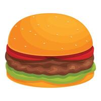 carne festa Comida ícone desenho animado vetor. Hamburger refeição vetor