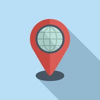 global localização seo ícone plano vetor. classificação mercado vetor