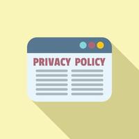 rede privacidade política ícone plano vetor. Internet legal chave vetor