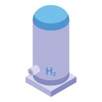 H2 hidrogênio ícone isométrico vetor. estação fábrica vetor