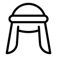 na moda homem árabe chapéu ícone esboço vetor. Oriental casual vetor