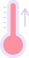 Aumentar temperatura plano luz ícone vetor