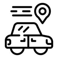 velozes Táxi localização ícone esboço vetor. carro serviço vetor