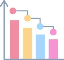 Barra gráfico plano luz ícone vetor