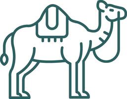 camelo linha gradiente verde ícone vetor