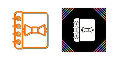 caderno com fita vetor ícone