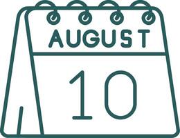 10º do agosto linha gradiente verde ícone vetor