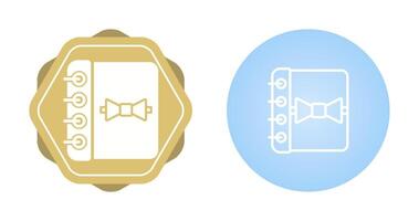 caderno com fita vetor ícone
