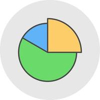 torta gráfico linha preenchidas luz círculo ícone vetor