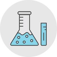 química linha preenchidas luz círculo ícone vetor