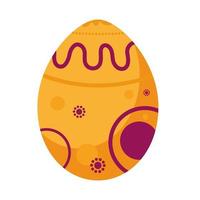 ícone de pintura de ovo de laranja feliz vetor
