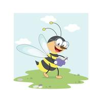 ilustração de desenho animado de abelha fofa vetor