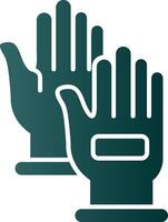 mão luvas glifo gradiente verde ícone vetor