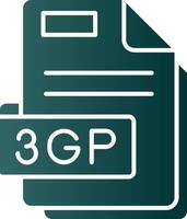 3gp glifo gradiente verde ícone vetor