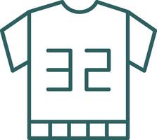 ícone de gradiente de linha de camisa de futebol vetor