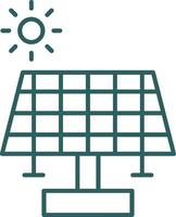 ícone de gradiente de linha de painel solar vetor