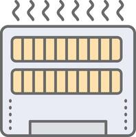 aquecedor linha preenchidas luz ícone vetor