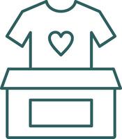 ícone de gradiente de linha de doação de roupas vetor