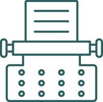 ícone de gradiente de linha de máquina de escrever vetor